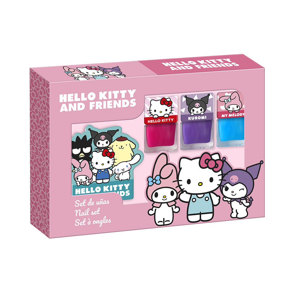 HELLO KITTY AND FRIENDS NAILS SET 3 pcs (3 nail polishes)