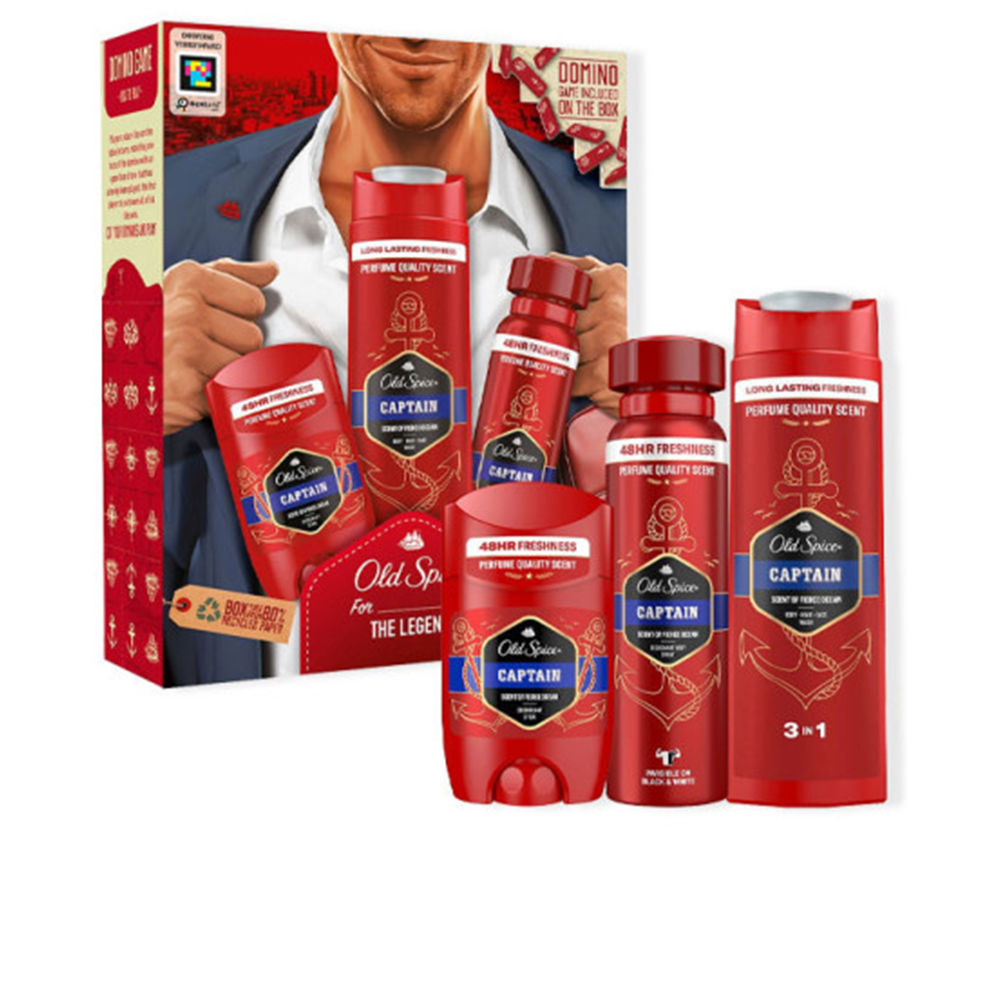 OLD SPICE CAPTAIN CASE 3 pcs (Stick deodorant 50 ml + Gel-shampoo 250 ml + Spray deodorant 150 ml)