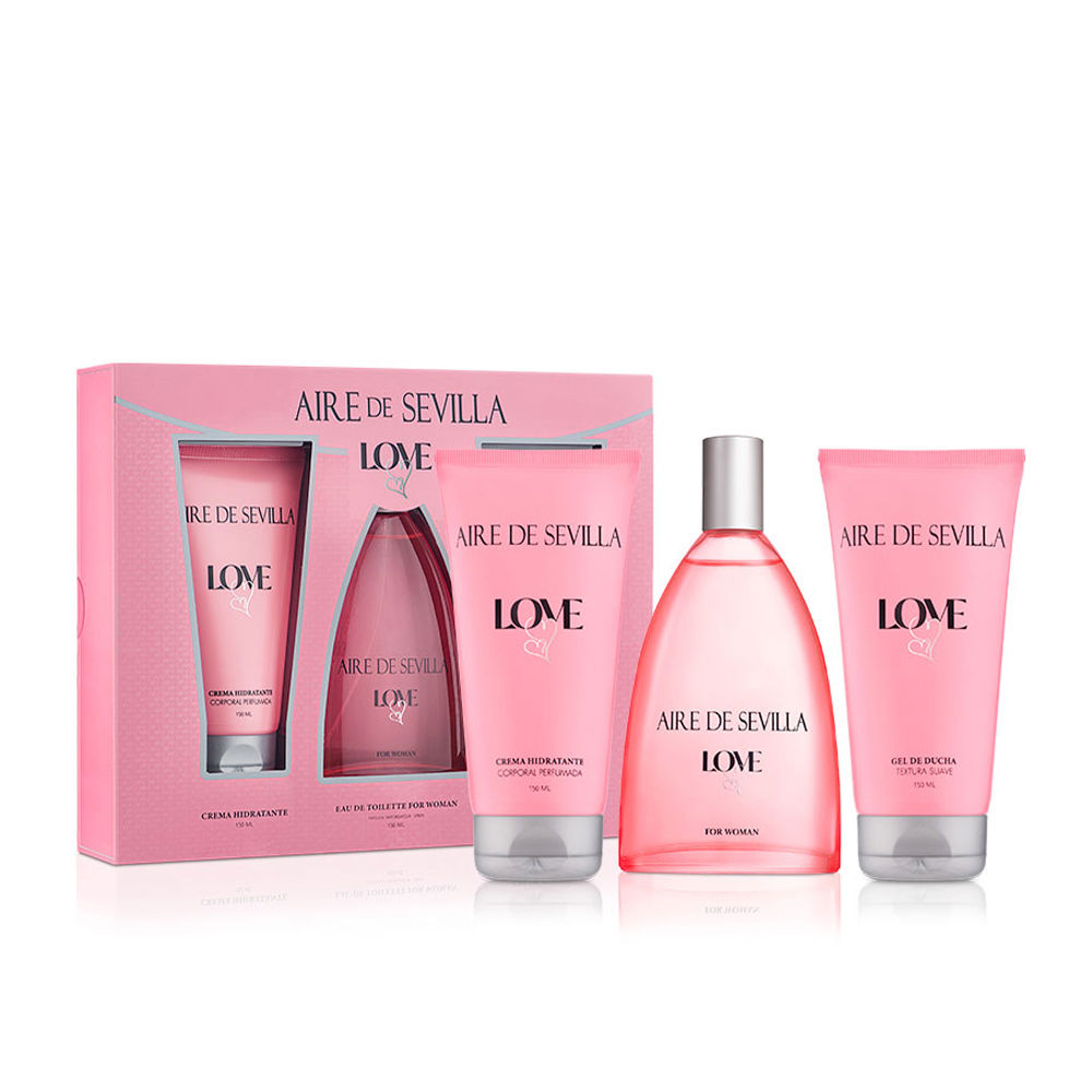 AIRE DE SEVILLA LOVE set (Eau de Toilette spray 150ml + shower gel 150ml + body cream 150ml)