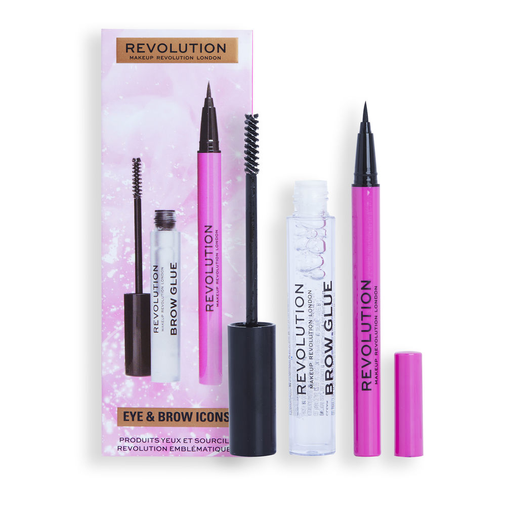 EYE & BROW ICONS LOT 2 pcs (Eyebrow fixing gel 3 ml + Liquid Eyeliner 0.5 ml)