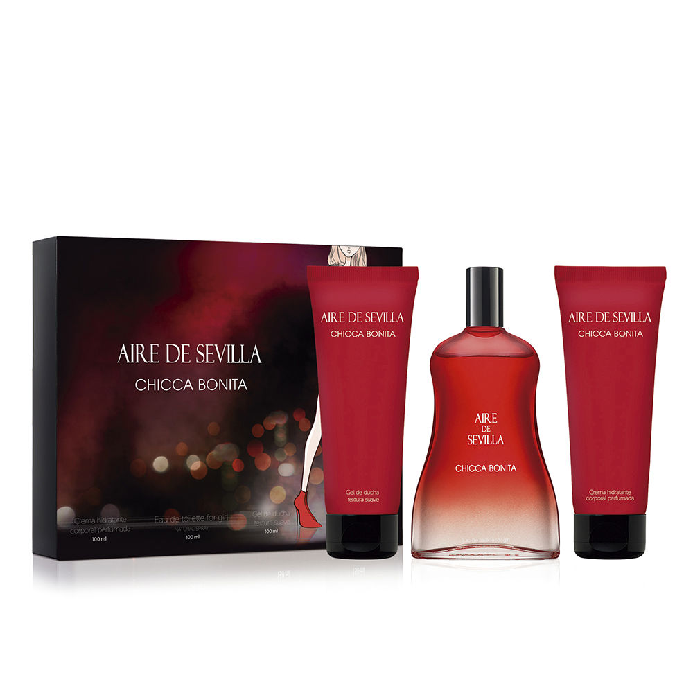 AIRE DE SEVILLA CHICCA BONITA LOT 3 pcs (Eau de Toilette spray 100 ml + shower gel 100 ml + moisturizing cream 100 ml)