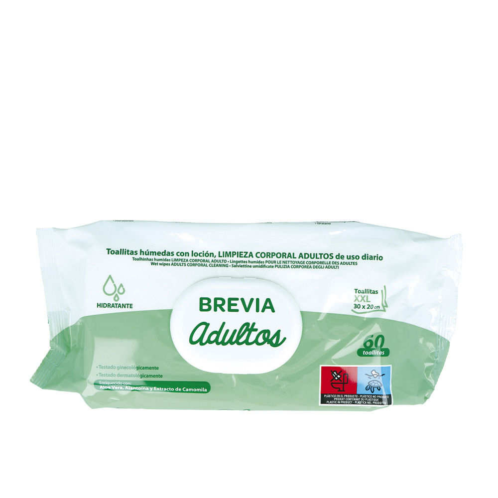 BREVIA adult cleaning lotion wipes 60 units