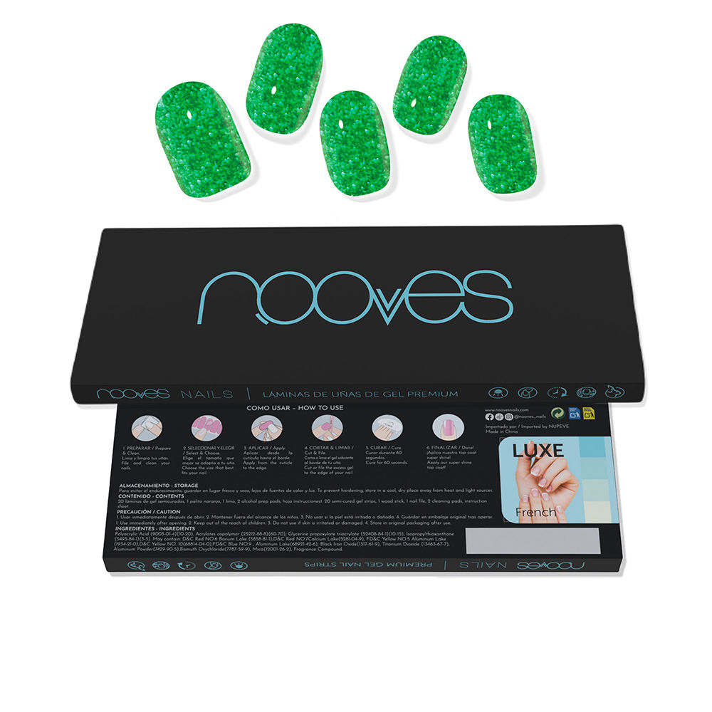 GEL NAIL SHEETS jade glitter glam