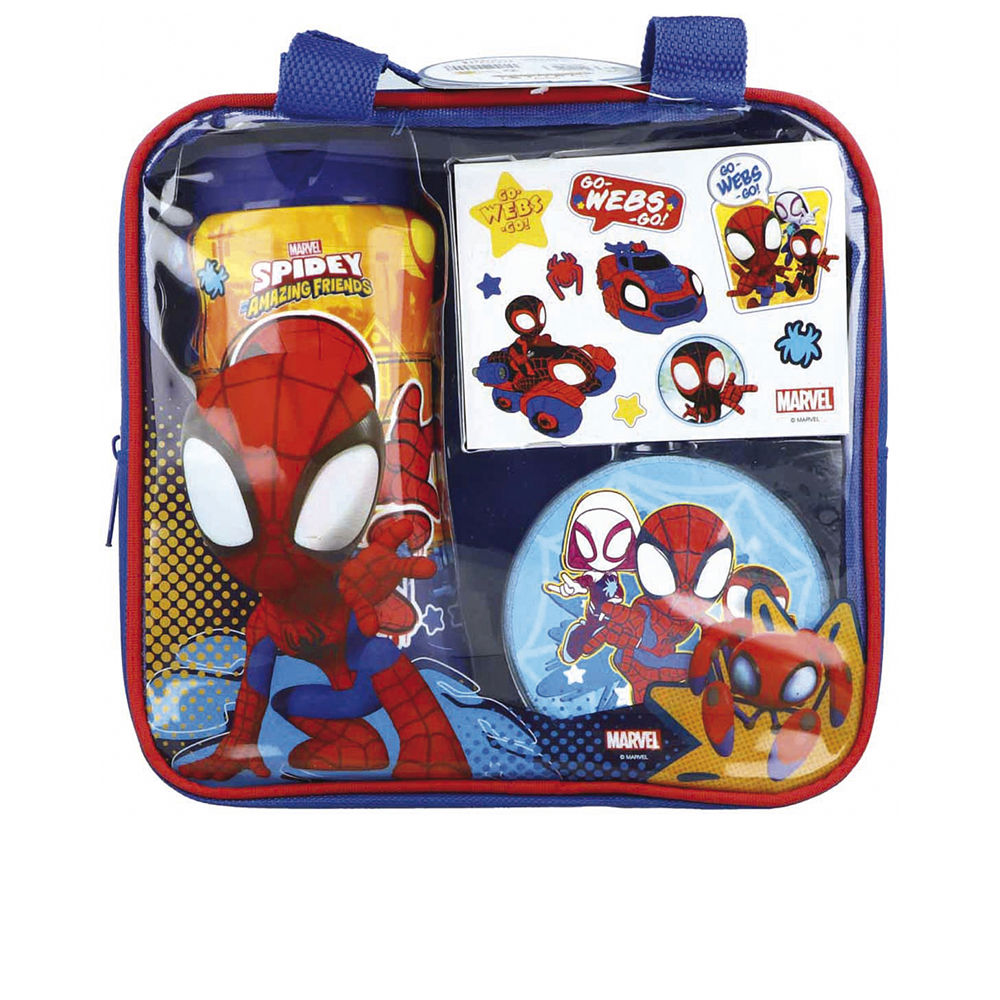 SPIDERMAN CASE 4 pcs (Shower gel 300 ml + Tattoo sheet + Sponge + Bag)