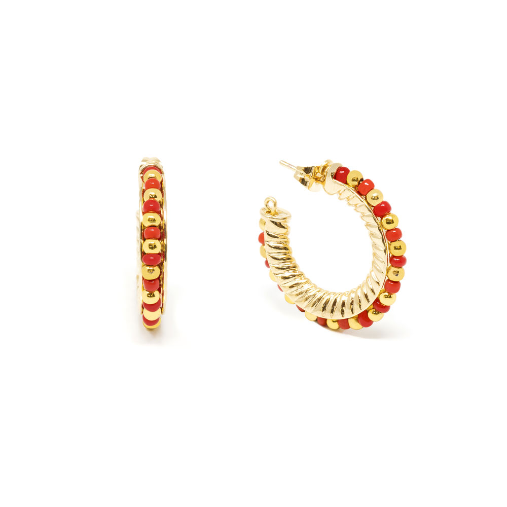 ETHIOPIA RED 2CM earrings