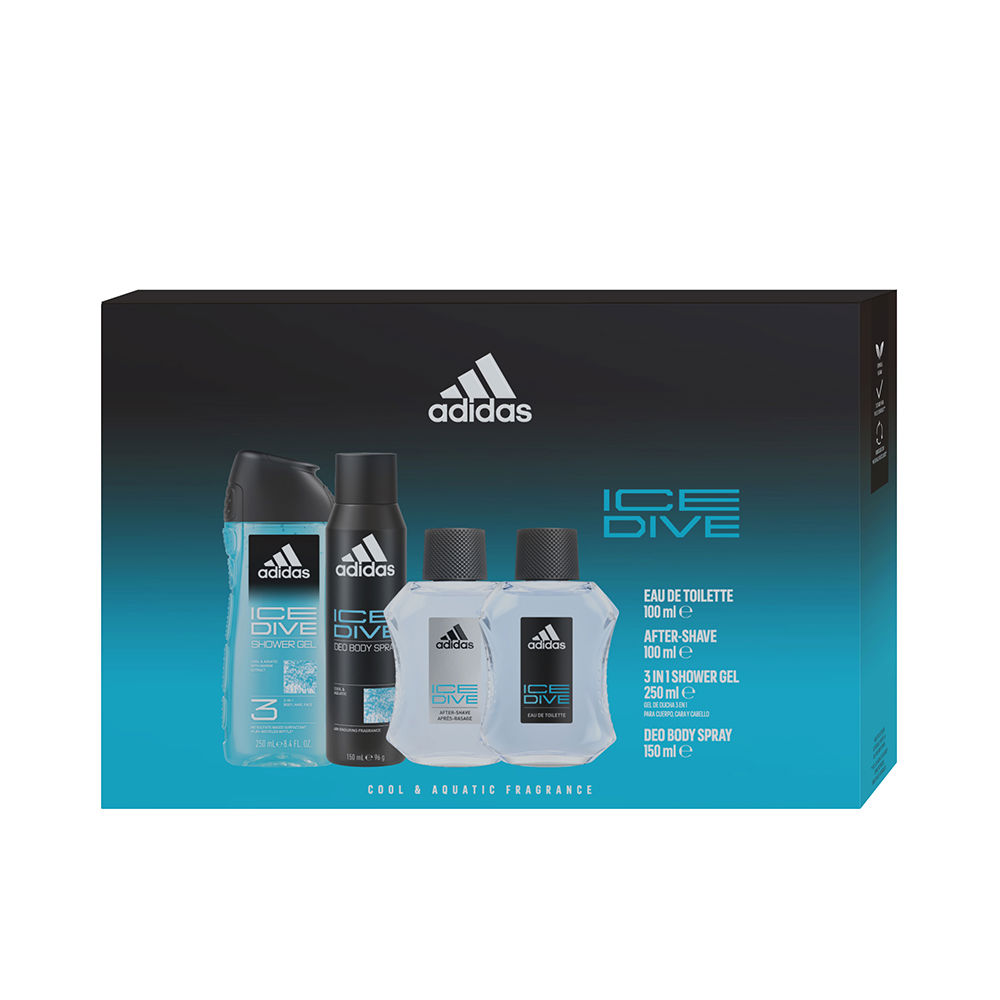 ADIDAS ICE DIVE CASE 4 pcs (Eau de Toilette 100 ml + Body Spray 150 ml & Shower Gel 250 ml + After Shave 100 ml)