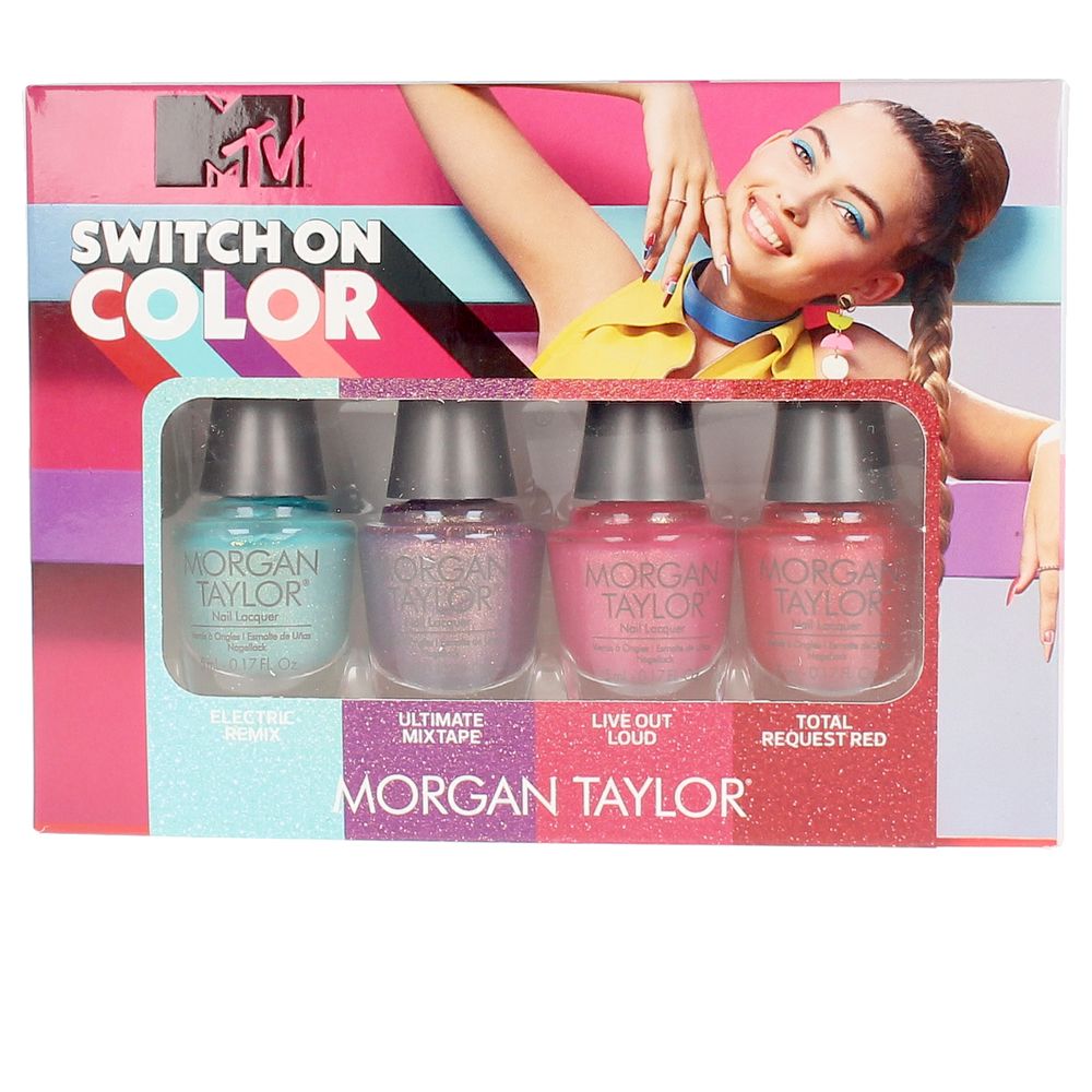 SWITCH ON COLOR set (Nail polish set: #Electric Remix 5ml + #Ultimate Mixtape 5ml + #Live out loud 5ml + #Total Request red 5ml)