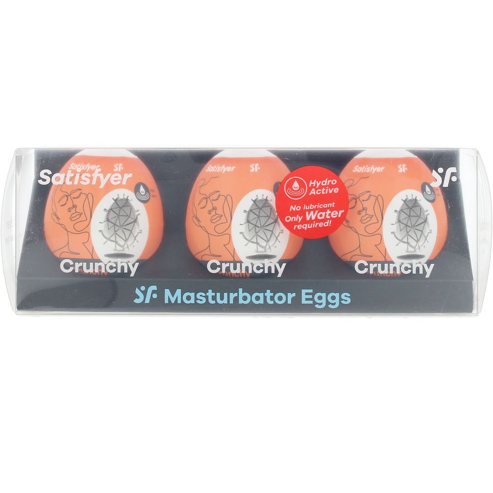 SATISFYER MASTURBATING EGGS CRUNCHY 3-PIECE SET (3 egg vibrators)