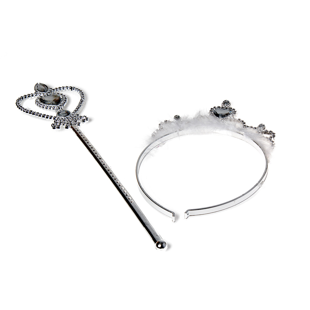 CORONA Y VARITA PLATEADA set