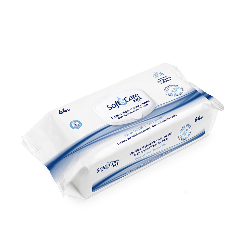 SOFT & CARE adult body hygiene wipes 64 units