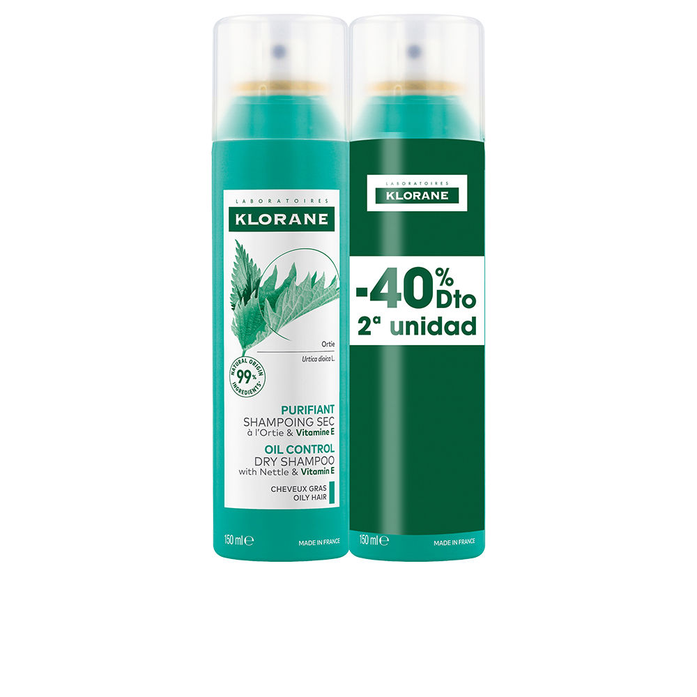 A LA ORTIGA sebum-regulating dry shampoo for oily hair pack (2 x 150 ml)